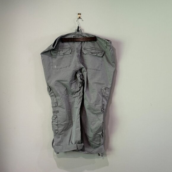 Size 20 Low-Rise Worn-Look Capris - Grey - Picture 2 of 4